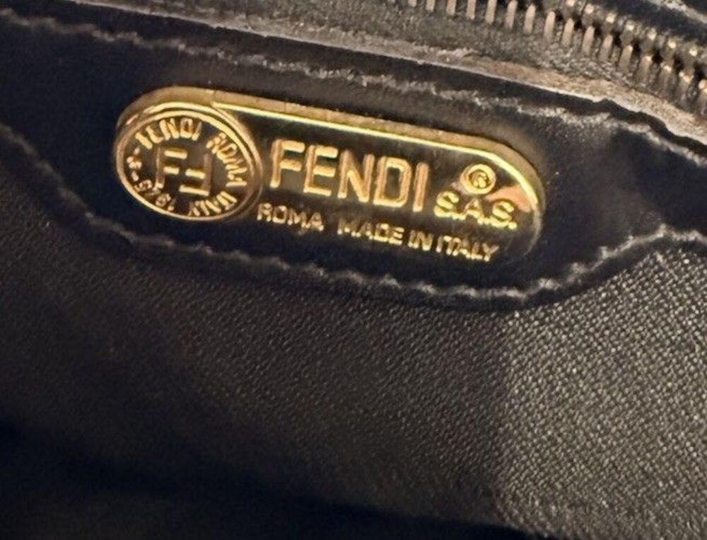 FENDI Vintage Pequin Coated Canvas Dome 2-Way Bag Excellent Used Condition - Picture 9 of 16